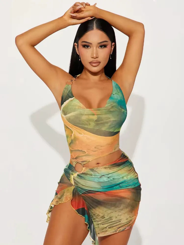 CAMI MINI DRESS - GREEN