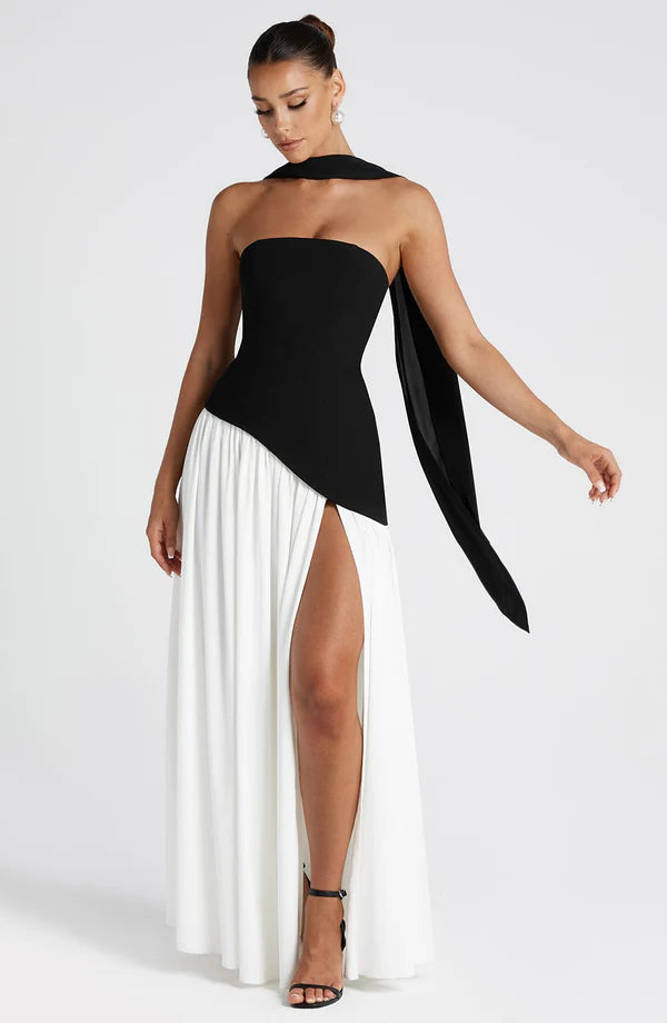 MALIYAH MAXI — BLACK/WHITE