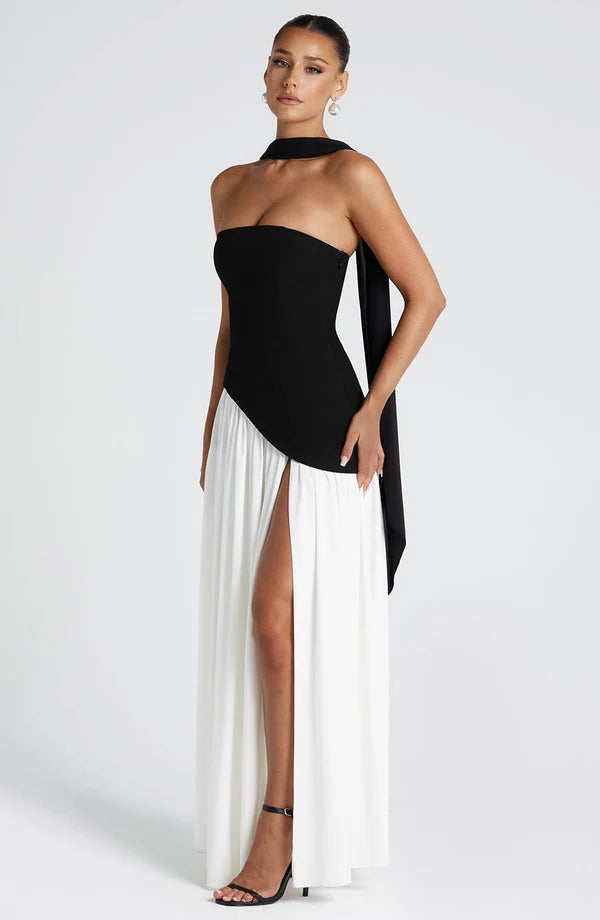 MALIYAH MAXI — BLACK/WHITE