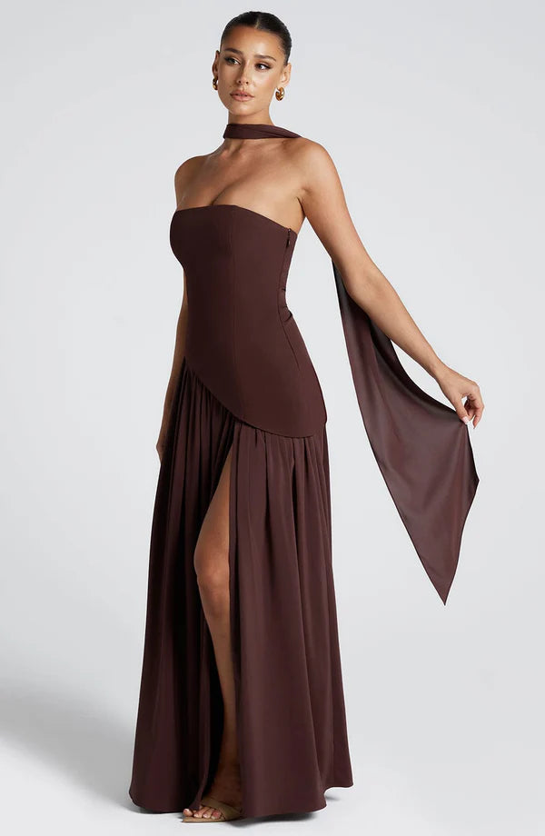 MALIYAH MAXI — PLUM BROWN