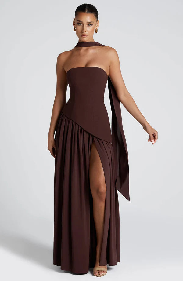 MALIYAH MAXI — PLUM BROWN